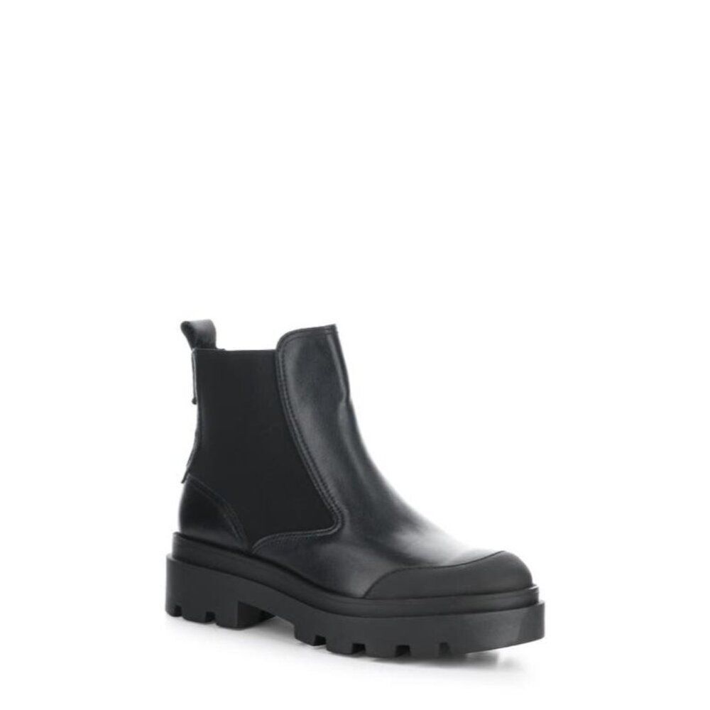 FLY LONDON WOMENS JEBA879FLY LEATHER BLOCK HEEL ROUND TOE CHELSEA ANKLE BOOT